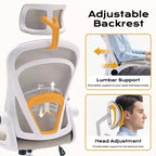 Sedia da ufficio ergonomica con braccioli ribaltabili e supporto lombare, sedia da gaming con seduta ampia per studio/camera da letto/ufficio domestico