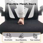 Sedia da ufficio ergonomica con braccioli ribaltabili e supporto lombare, sedia da gaming con seduta ampia per studio/camera da letto/ufficio domestico