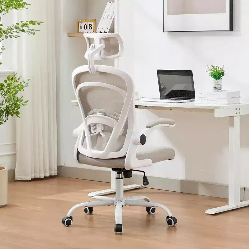 Sedia da ufficio ergonomica con braccioli ribaltabili e supporto lombare, sedia da gaming con seduta ampia per studio/camera da letto/ufficio domestico