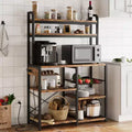 COZONY 5-Tier Bakers Rack w/ Wire Basket, Microwave Stand w/ Power Outlets & Open Kitchen Shelving