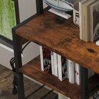COZONY Scaffale da Forno a 5 Ripiani con Cesto in Filo, Supporto per Microonde con Prese di Corrente e Scaffali aperti per Cucina