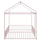 Luxystar - Struttura letto a casetta in metallo full-size con recinzione per bambini e ragazzi