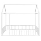 Luxystar - Struttura letto a casetta in metallo full-size con recinzione per bambini e ragazzi