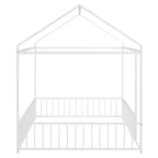 Luxystar - Struttura letto a casetta in metallo full-size con recinzione per bambini e ragazzi