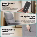 Poltrona reclinabile con massaggio e riscaldamento, poltrona reclinabile singola regolabile con telecomando per Home Theater e soggiorno, grigia