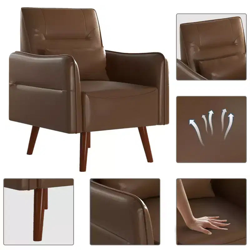 Poltrona d'accento moderna Bestier con schienale imbottito e braccioli curvi per uso multi-ambiente