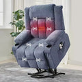 Large Power Lift Recliner Chair for Elderly with Massage and Heat, 3-Position Adjustable, USB Ports, 2 Side Pockets, for Living Room