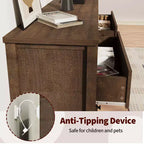 Cassettiera scanalata a 3 cassetti, comò alto 81 cm con pannello scanalato a doppia onda, mobile in legno per camera da letto, soggiorno, cameretta dei bambini