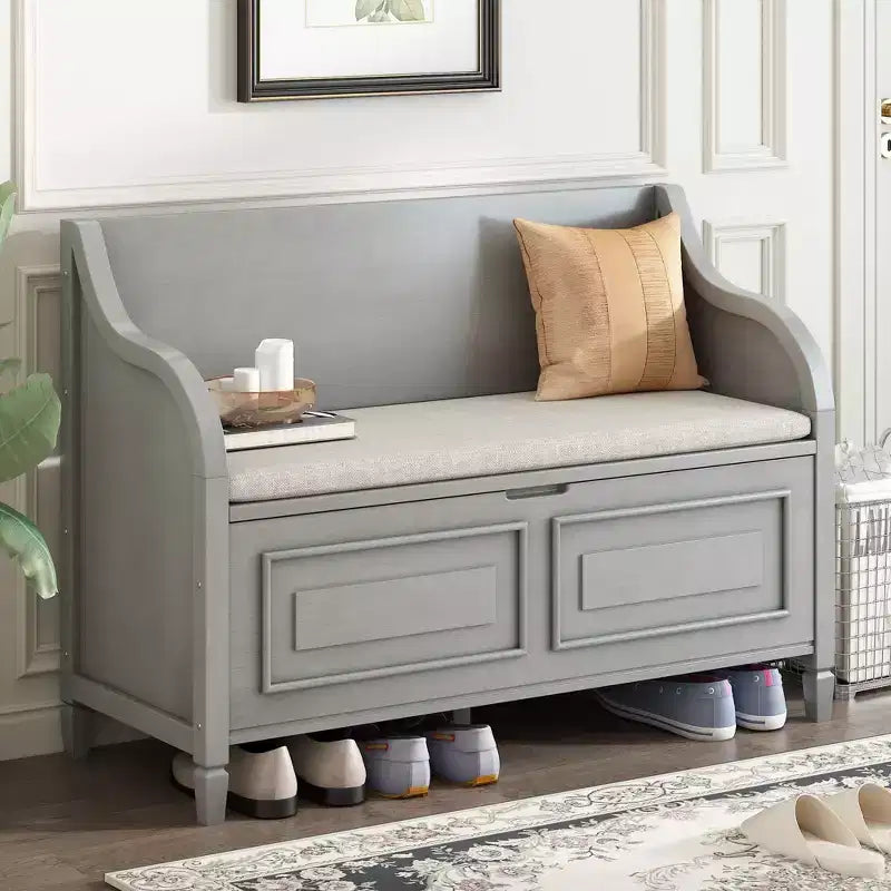 TUYOHW Panca Contenitore Pouf Contenitore con Vano Portaoggetti Panchina Imbottita con Cuscino Rimovibile Panca Porta Scarpe per Soggiorno, Camera da Letro, Ingresso