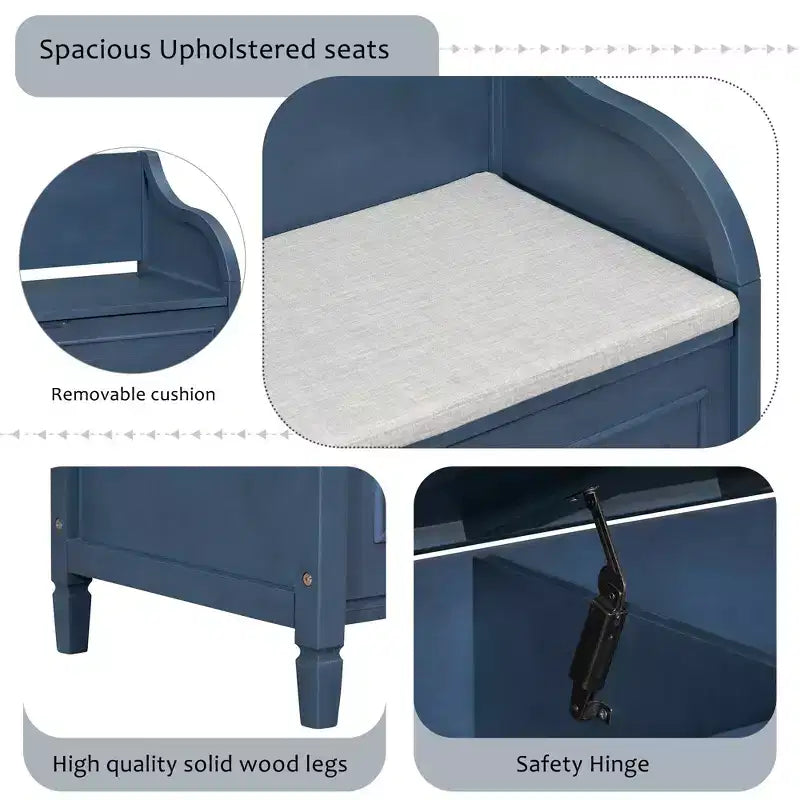TUYOHW Panca Contenitore Pouf Contenitore con Vano Portaoggetti Panchina Imbottita con Cuscino Rimovibile Panca Porta Scarpe per Soggiorno, Camera da Letro, Ingresso