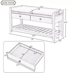 Panca contenitore moderna TUYOHW 39 con panca da ingresso imbottita con cassetti e ripiano inferiore Panca porta scarpe Sgabello versatile per soggiorno