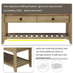 Panca contenitore moderna TUYOHW 39 con panca da ingresso imbottita con cassetti e ripiano inferiore Panca porta scarpe Sgabello versatile per soggiorno