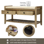 Panca contenitore moderna TUYOHW 39 con panca da ingresso imbottita con cassetti e ripiano inferiore Panca porta scarpe Sgabello versatile per soggiorno