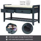 Panca contenitore moderna TUYOHW 39 con panca da ingresso imbottita con cassetti e ripiano inferiore Panca porta scarpe Sgabello versatile per soggiorno