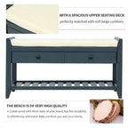 Panca contenitore moderna TUYOHW 39 con panca da ingresso imbottita con cassetti e ripiano inferiore Panca porta scarpe Sgabello versatile per soggiorno