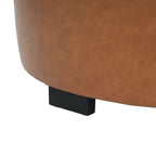 TUYOHW Poggiapiedi rotondo moderno con bottoni e rivestimento in tessuto, versatile sgabello con gambe in legno, panca per scarpe da salotto, ingresso