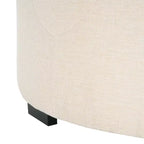 TUYOHW Poggiapiedi rotondo moderno con bottoni e rivestimento in tessuto, versatile sgabello con gambe in legno, panca per scarpe da salotto, ingresso