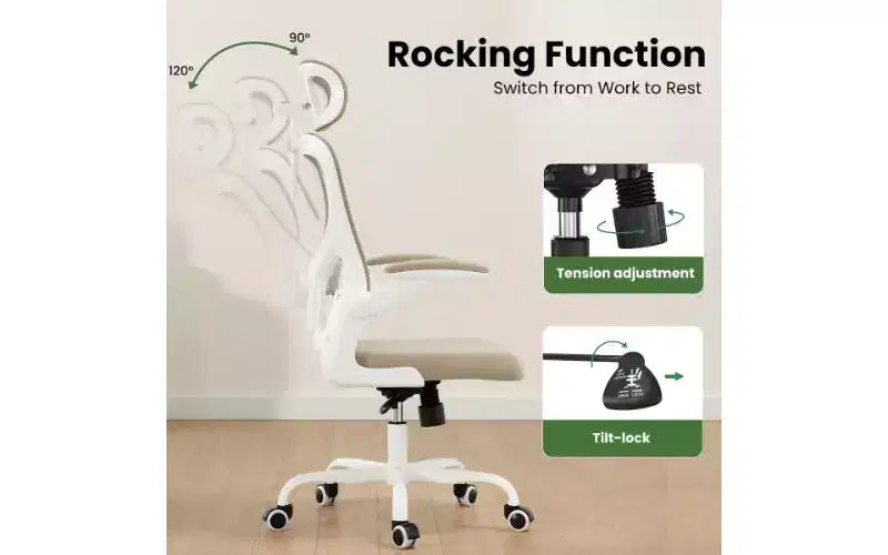 Sedia da ufficio ergonomica in rete TUYOHW, sedia da scrivania per ufficio domestico con supporto lombare e poggiatesta regolabili, sedia da computer con schienale alto e braccioli ribaltabili