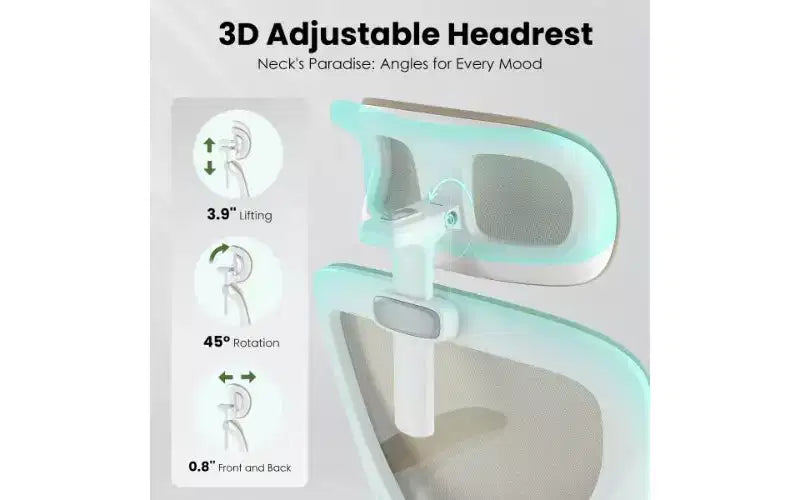 Sedia da ufficio ergonomica in rete TUYOHW, sedia da scrivania per ufficio domestico con supporto lombare e poggiatesta regolabili, sedia da computer con schienale alto e braccioli ribaltabili