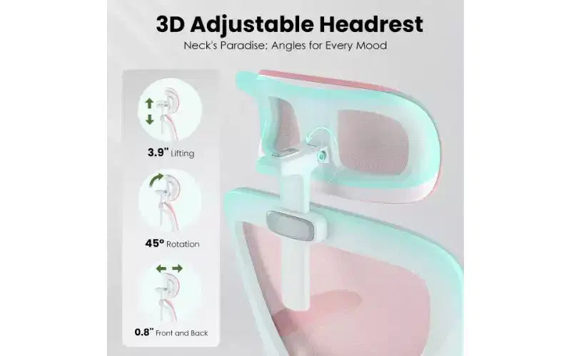 Sedia da ufficio ergonomica in rete TUYOHW, sedia da scrivania per ufficio domestico con supporto lombare e poggiatesta regolabili, sedia da computer con schienale alto e braccioli ribaltabili