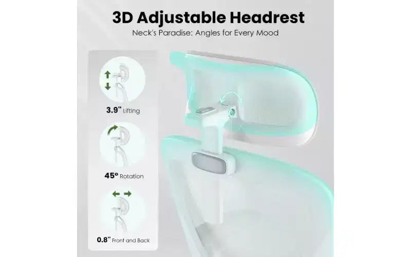 Sedia da ufficio ergonomica in rete TUYOHW, sedia da scrivania per ufficio domestico con supporto lombare e poggiatesta regolabili, sedia da computer con schienale alto e braccioli ribaltabili