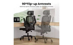 Sedia da ufficio ergonomica in rete TUYOHW, sedia da scrivania per ufficio domestico con supporto lombare e poggiatesta regolabili, sedia da computer con schienale alto e braccioli ribaltabili