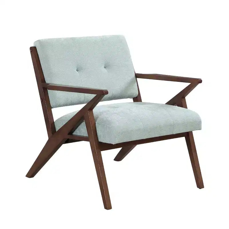 Poltrona d'Appoggio Mid-Century Modern con Cuscini Morbidi, Comoda Poltrona da Lettura con Struttura in Legno per Soggiorno, Camera da Leto o Ufficio-Panipeachy