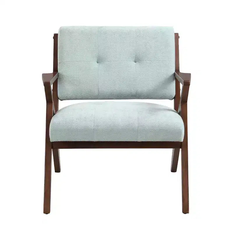 Poltrona d'Appoggio Mid-Century Modern con Cuscini Morbidi, Comoda Poltrona da Lettura con Struttura in Legno per Soggiorno, Camera da Leto o Ufficio-Panipeachy