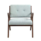 Poltrona d'Appoggio Mid-Century Modern con Cuscini Morbidi, Comoda Poltrona da Lettura con Struttura in Legno per Soggiorno, Camera da Leto o Ufficio-Panipeachy
