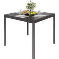 Garden Dining Table for 4/6 Person, Aluminum Patio Outdoor Table Rustproof Steel Frame, 350Lbs Heavy Duty Outdoor Furniture Maintenance Free, Black