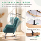 Poltrona a dondolo Teddy Glider Okak con schienale alto, poltrona imbottita, poltrona moderna da lettura per soggiorno, camera da letto