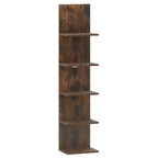 Costway 1/2 PEZZI Scaffali a Muro a 5 Livelli Mensola Verticale Galleggiante Unità di Archiviazione Organizer a Parete Marrone Rustico/Bianco