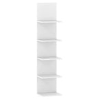 Costway 1/2 PEZZI Scaffali a Muro a 5 Livelli Mensola Verticale Galleggiante Unità di Archiviazione Organizer a Parete Marrone Rustico/Bianco