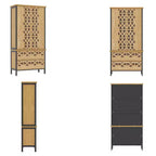 Famapy Vetrina Intagliata con Motivo Intricato Scaffali da Esposizione Scaffale da Collezione 2 Cassetti + 6 Ripiani da Esposizione Mobiletto per Arredamento Soggiorno