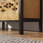 Famapy Vetrina Intagliata con Motivo Intricato Scaffali da Esposizione Scaffale da Collezione 2 Cassetti + 6 Ripiani da Esposizione Mobiletto per Arredamento Soggiorno