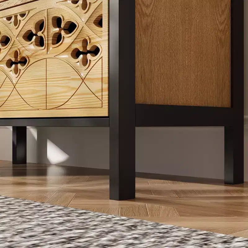Famapy Vetrina Intagliata con Motivo Intricato Scaffali da Esposizione Scaffale da Collezione 2 Cassetti + 6 Ripiani da Esposizione Mobiletto per Arredamento Soggiorno
