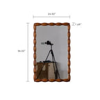 Specchio da parete decorativo in legno con bobina 36 x 24, specchio rettangolare con cornice a fuso per mobiletto bagno, soggiorno, ingresso - Panipeachy