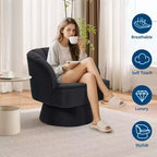 2 Poltrone Girevoli Moderne a Barilotto, Poltrona Imbottita Girevole a 360° con Schienale a Righe e Imbottitura Morbida per Ufficio Domestico