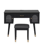 Whisen Elegante Tavolino da Trucco e Sedia, Moderna Toilette con Organizer, Scrivania