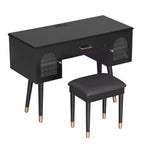 Whisen Elegante Tavolino da Trucco e Sedia, Moderna Toilette con Organizer, Scrivania