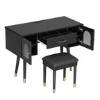 Whisen Elegante Tavolino da Trucco e Sedia, Moderna Toilette con Organizer, Scrivania
