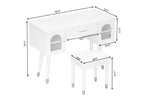 Whisen Elegante Tavolino da Trucco e Sedia, Moderna Toilette con Organizer, Scrivania