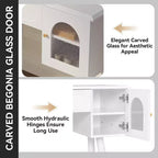 Whisen Elegante Tavolino da Trucco e Sedia, Moderna Toilette con Organizer, Scrivania