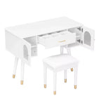 Whisen Elegante Tavolino da Trucco e Sedia, Moderna Toilette con Organizer, Scrivania