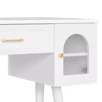Whisen Elegante Tavolino da Trucco e Sedia, Moderna Toilette con Organizer, Scrivania