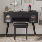 Whisen Elegante Tavolino da Trucco e Sedia, Moderna Toilette con Organizer, Scrivania