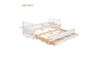 TUYOHW Letto da Giorno Twin Size, Struttura Letto Divano con Letto Estraibile e 3 Cassetti, Letto Contenitore Multifunzione, Struttura Letto a Piattaforma in Legno