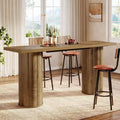 Lantine Bar Table, 70.86 Industrial Counter Height Pub Table, Rectangle Wood Home Bar Unit for Kitchen Dining Room, Living Room, Home Bar
