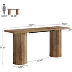 Tavolo da bar Lantine, tavolo da pub industriale altezza bancone da 180 cm, tavolo da bar rettangolare in legno per cucina, sala da pranzo, soggiorno, bar di casa