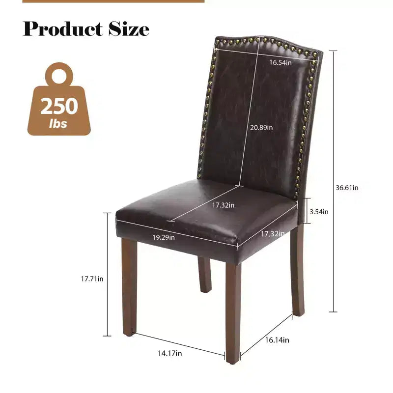 PexFix 2 Pezzi Sedie da Pranzo Moderne Senza Braccioli con Rivestimento in Tessuto, Borchie Decorative e Gambe in Legno